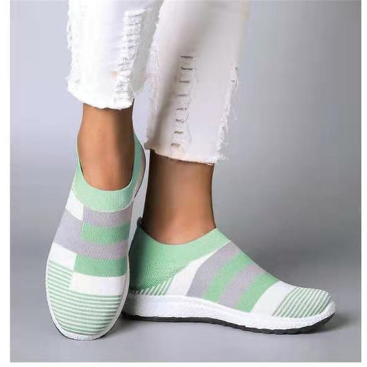 Zapatillas Deportivas Ligeras de Punto Transpirable con Diseño a Rayas - Image 4
