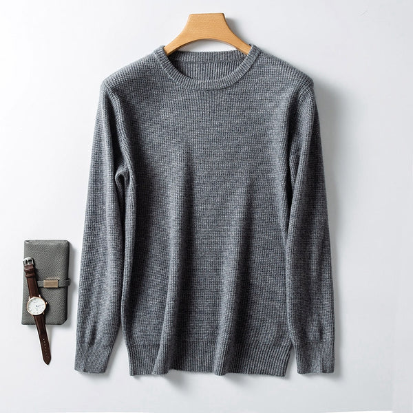 Suéter de Cachemira para Hombre Cuello Redondo Grueso Holgado Versión Coreana - Image 2