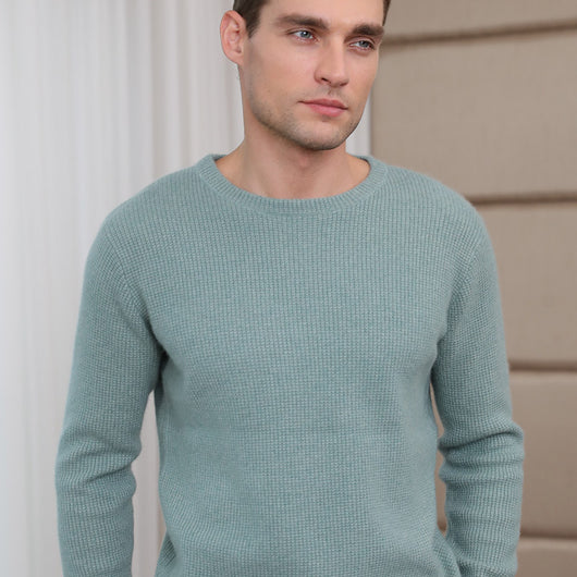 Suéter de Cachemira para Hombre Cuello Redondo Grueso Holgado Versión Coreana - Image 4