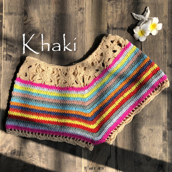 Short de Bikini Tejido a Crochet con Rayas Multicolor - Image 5