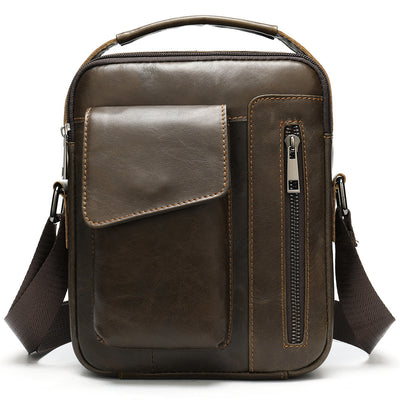 Bolsa Mensajera de Cuero para Hombre - Estilo Retro Casual con Bandolera - Image 6