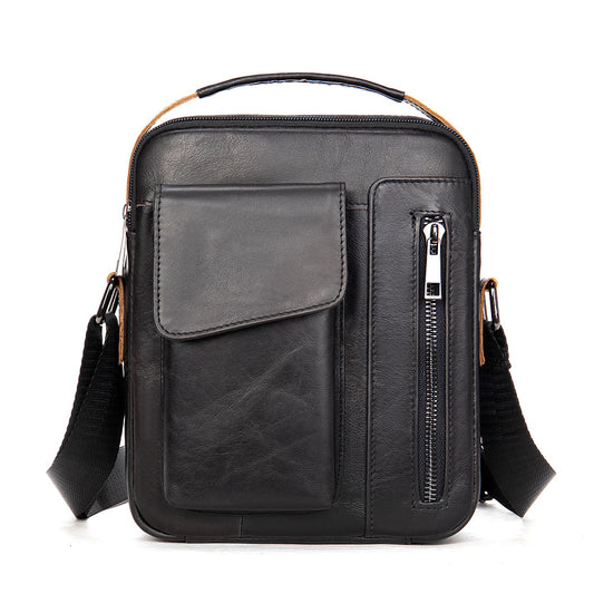 Bolsa Mensajera de Cuero para Hombre - Estilo Retro Casual con Bandolera