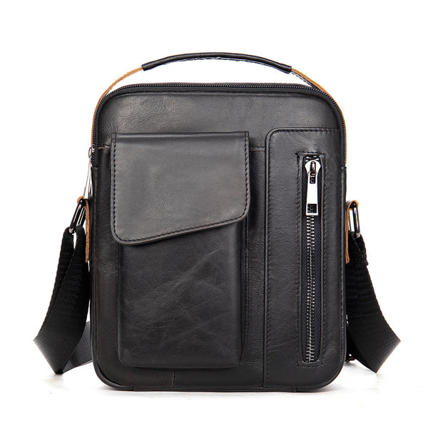 Bolsa Mensajera de Cuero para Hombre - Estilo Retro Casual con Bandolera