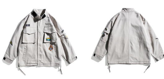 Chaqueta Cargo Retro Japonesa Wukong - Estilo Urbano Oversized con Múltiples Bolsillos - Image 9