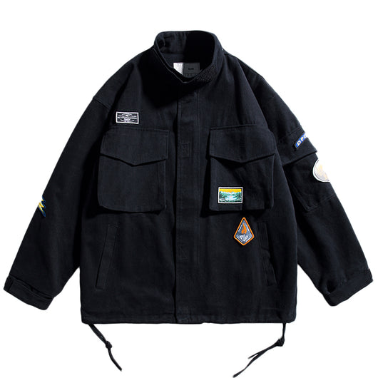Chaqueta Cargo Retro Japonesa Wukong - Estilo Urbano Oversized con Múltiples Bolsillos - Image 2