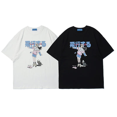 Playera Holgada Estampado Cartoon Unisex - Estilo Urbano Tendencia - Image 5
