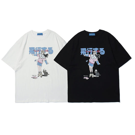 Playera Holgada Estampado Cartoon Unisex - Estilo Urbano Tendencia - Image 5