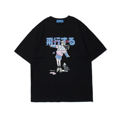 Playera Holgada Estampado Cartoon Unisex - Estilo Urbano Tendencia - Image 6