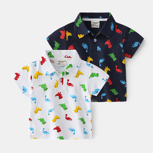 Playera Infantil Dinosaurio Verano - Diseño Cartoon para Niño