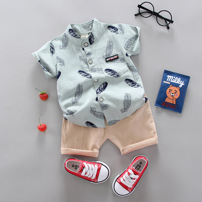 Conjunto Infantil Estilo Occidental Manga Corta para Verano - Image 14