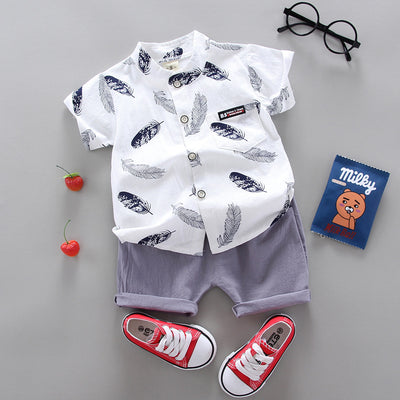 Conjunto Infantil Estilo Occidental Manga Corta para Verano - Image 13
