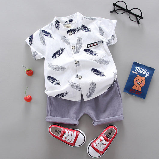 Conjunto Infantil Estilo Occidental Manga Corta para Verano - Image 13