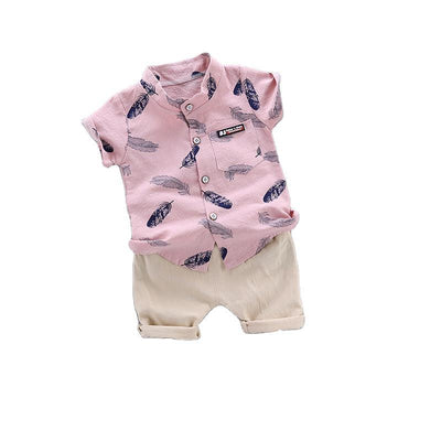 Conjunto Infantil Estilo Occidental Manga Corta para Verano