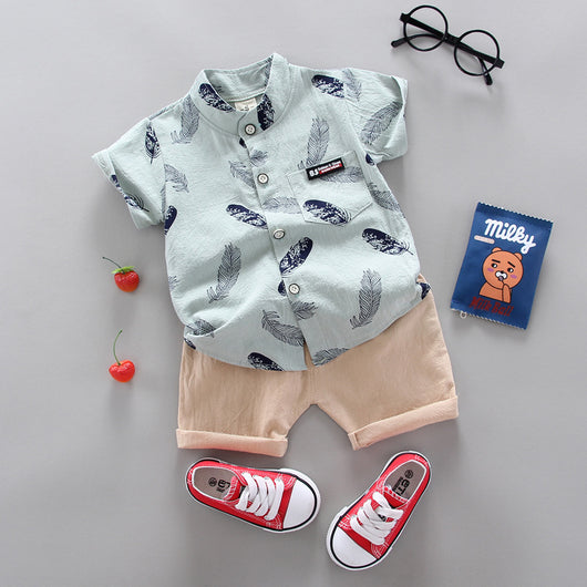 Conjunto Infantil Estilo Occidental Manga Corta para Verano - Image 5