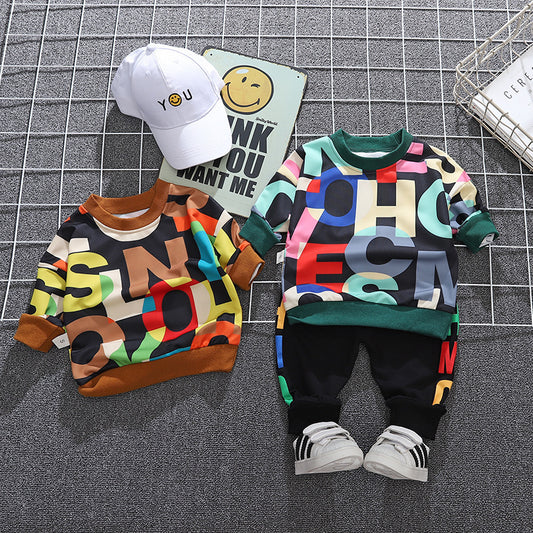 Suéter Infantil Estampado de Otoño con Letras - Diseño Moderno para Niños