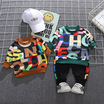 Suéter Infantil Estampado de Otoño con Letras - Diseño Moderno para Niños