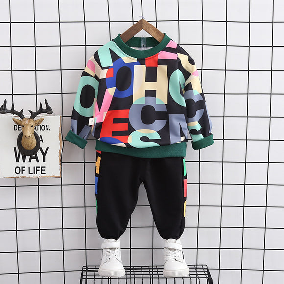 Suéter Infantil Estampado de Otoño con Letras - Diseño Moderno para Niños