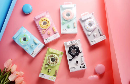 Auriculares Inalámbricos Macaron Q17 con Diseño Donut Cartoon