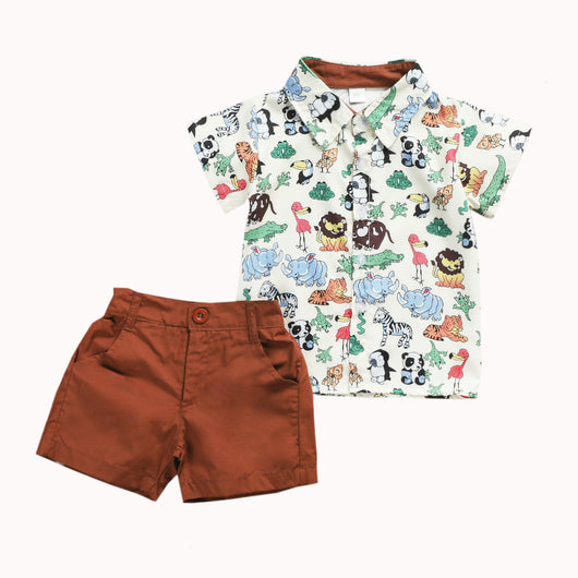 Conjunto de Blusa Estampado Animal y Short Liso - Image 8