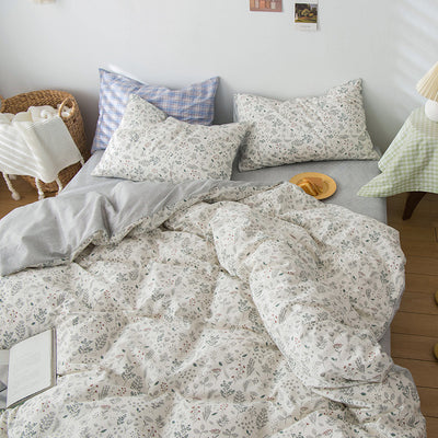 Juego de Cama Floral 4 Piezas 100% Algodón Puro Estilo Rústico - Image 8