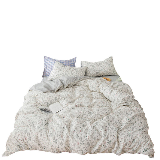 Juego de Cama Floral 4 Piezas 100% Algodón Puro Estilo Rústico