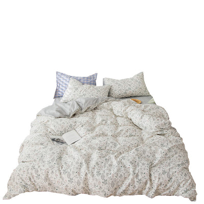 Juego de Cama Floral 4 Piezas 100% Algodón Puro Estilo Rústico