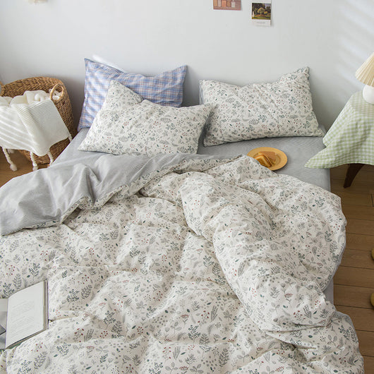 Juego de Cama Floral 4 Piezas 100% Algodón Puro Estilo Rústico - Image 3