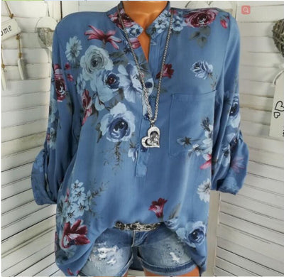 Camisa Estampada V-neck de Manga Larga - Image 7