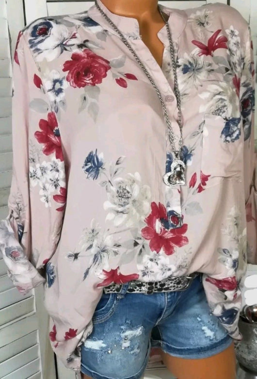 Camisa Estampada V-neck de Manga Larga - Image 2