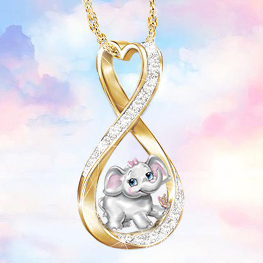 Dije Corazón Bicolor Electrochapado con Diseño Animal para Mujer - Image 10