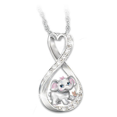 Dije Corazón Bicolor Electrochapado con Diseño Animal para Mujer - Image 2