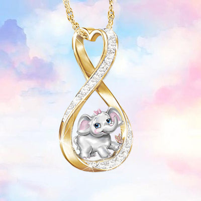 Dije Corazón Bicolor Electrochapado con Diseño Animal para Mujer