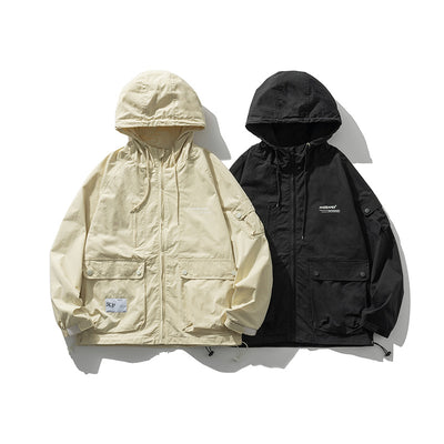 Chaqueta de Trabajo Impermeable con Capucha y Bolsillos Grandes