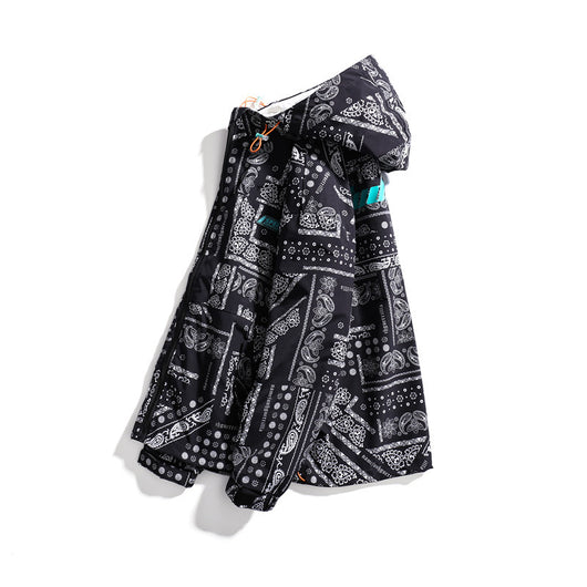 Chamarra Hoodie Estampado Étnico Oversized para Hombre - Diseño Casual Trendy - Image 5