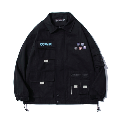 Chaqueta de Trabajo Retro Multi-bolsillos para Hombre - Estilo Urbano Holgado - Image 4