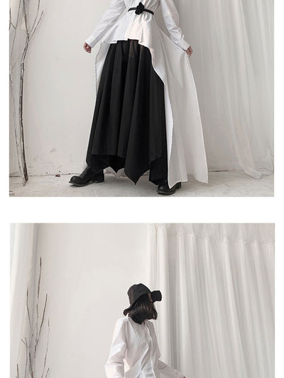 Blusa Blanca con Volantes Irregulares y Cuello Solapa - Manga Larga Suelta - Image 13
