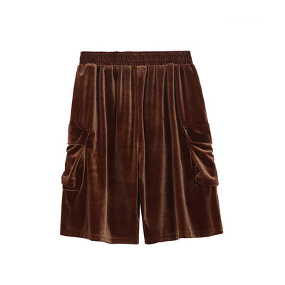 Shorts Retro Urbanos de Terciopelo con Bolsillos Amplios - Corte Holgado - Image 7