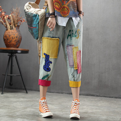 Pantalones Cortos de Mezclilla Ligera Azul Claro con Parches - Image 12
