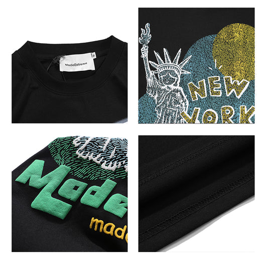 Camiseta Oversize Hip-Hop Estilo Retro Americano con Estampado Graffiti Unisex - Image 8