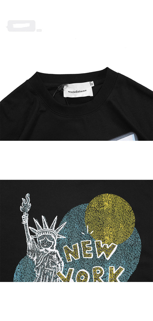 Camiseta Oversize Hip-Hop Estilo Retro Americano con Estampado Graffiti Unisex - Image 15