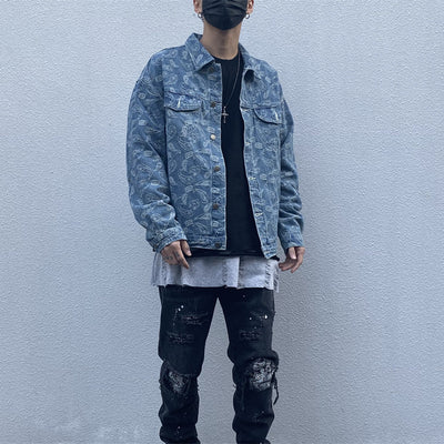 Chaqueta Denim Estampado Paisley para Hombre - Image 8
