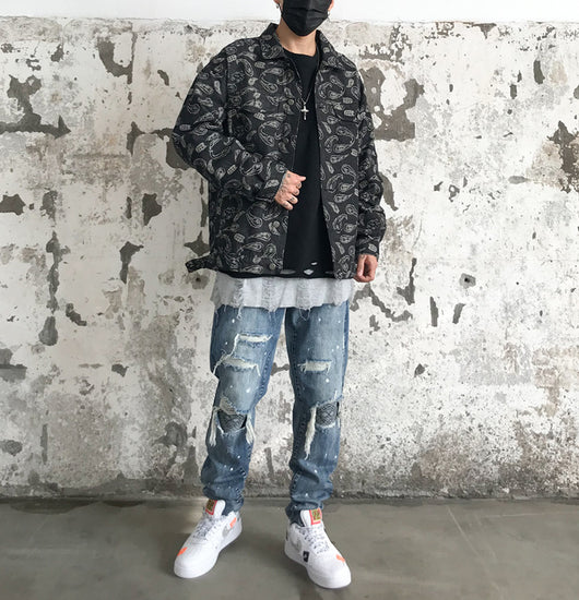 Chaqueta Denim Estampado Paisley para Hombre - Image 11