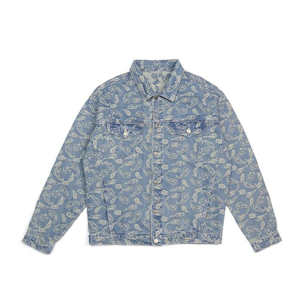 Chaqueta Denim Estampado Paisley para Hombre
