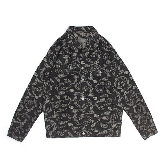 Chaqueta Denim Estampado Paisley para Hombre