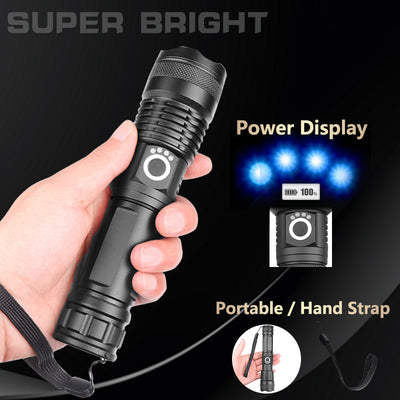 Linterna LED XHP90 USB Recargable con Zoom y Enfoque Ajustable - Image 8