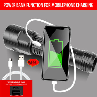 Linterna LED XHP90 USB Recargable con Zoom y Enfoque Ajustable - Image 10
