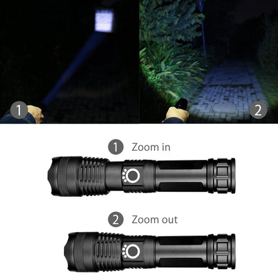 Linterna LED XHP90 USB Recargable con Zoom y Enfoque Ajustable - Image 14