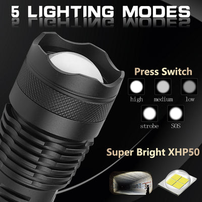 Linterna LED XHP90 USB Recargable con Zoom y Enfoque Ajustable - Image 11