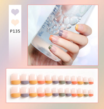 Uñas Postizas Adhesivas Diseño Corazón Melocotón - Removibles y Reutilizables - Image 9