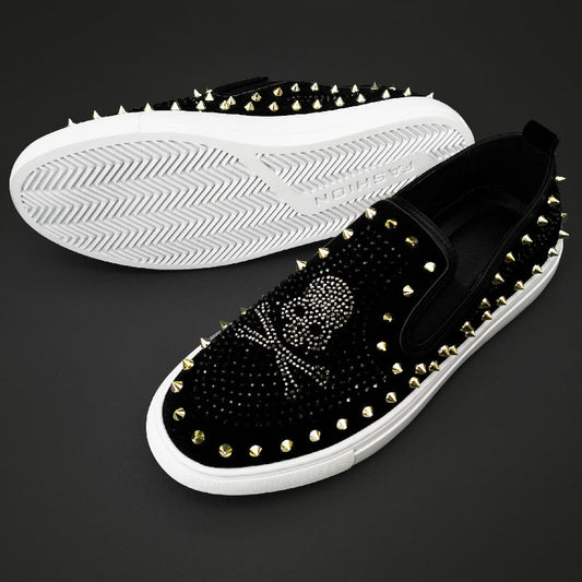 Zapatos Casuales con Detalles de Strass y Remaches